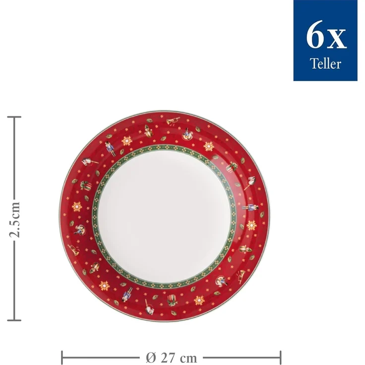 Villeroy & Boch Toy's Delight Speiseteller ø 26,8 cm Rot 6er Set – Bild 2