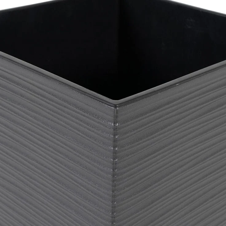Pflanzgefäß NIZZA, graphit Rillenoptik, 35 x 35 x 68 cm Kunststoffgefäß mit Einsatz – Bild 6