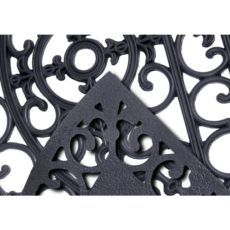 HANSE Home Fußmatte Mix Mats Gusseisen-Optik Gummi Fleur, Türmatte, halbrund, Höhe: 8 mm, Strapazierfähig, pflegeleicht, robust, wetterfest, UV-beständig – Bild 2