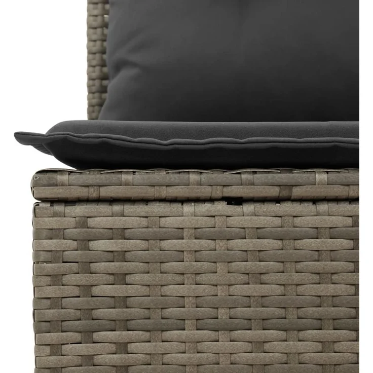 vidaXL Gartensofa 2-Sitzer mit Kissen Grau Poly Rattan 366137 – Bild 6