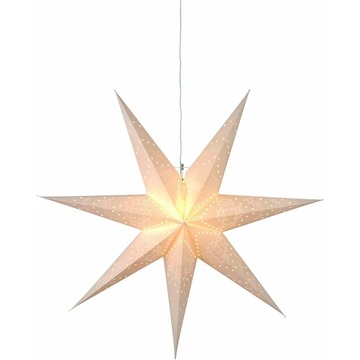 Weihnachtsstern Sensy von Star Trading, 3D Papierstern Weihnachten in Weiß, Dekostern zum Aufhängen mit Kabel, E14 Fassung, Ø: 70 cm – Bild 1
