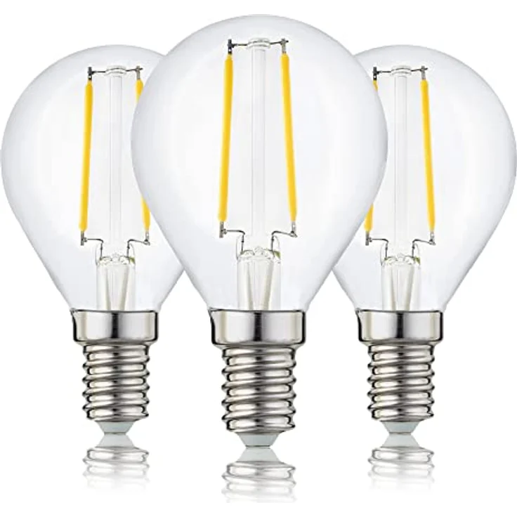 hellum LED Glühbirne E14, 2,2W warmweiß LED Lampe Tropfenform mit 250 Lumen, E14 Vintage Leuchtmittel ersetzt 25-Watt Glühbirne, G45 2700 Kelvin warmweiss Klar, 208108 – Bild 2