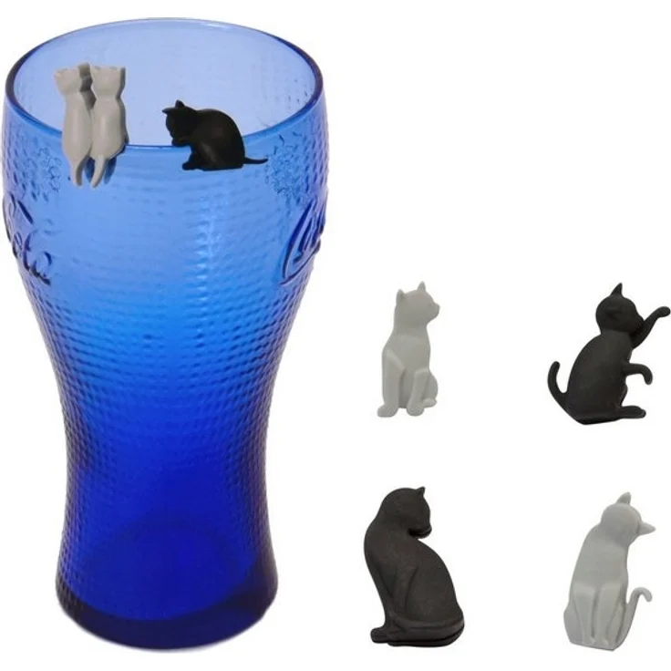 Winkee Küchenorganizer-Set Katzen Glasmarkierer im 6er Set – Bild 4