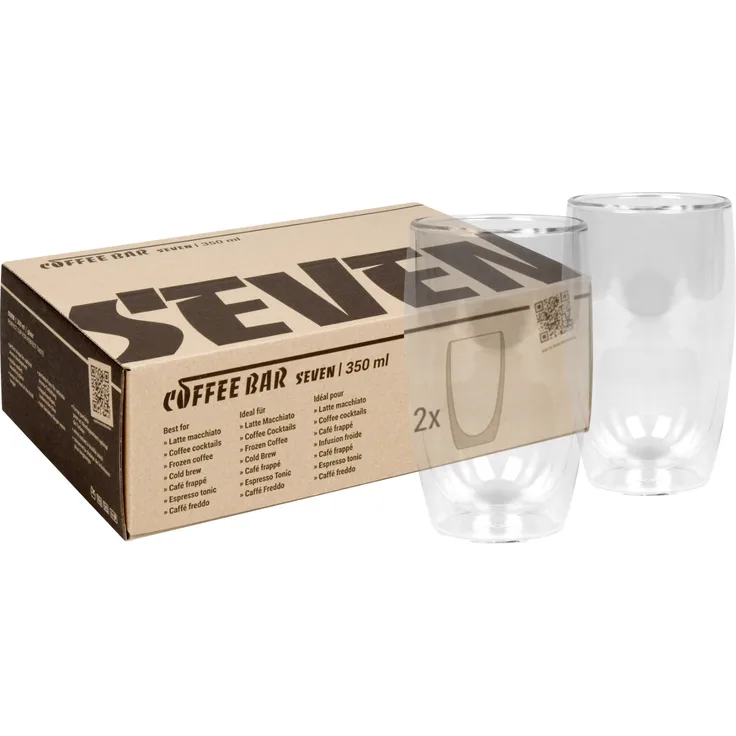 KÖNITZ 2er Set Coffee Bar SEVEN Kaffeeglas 350 ml im Geschenkkarton