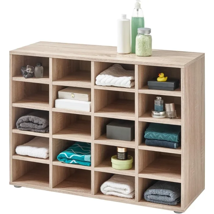 BOOTS Standregal in Eiche Sonoma Optik - Universell einsetzbares und multifunktionales Regal mit 20 offenen Fächern - 92 x 68 x 33 cm (B/H/T)