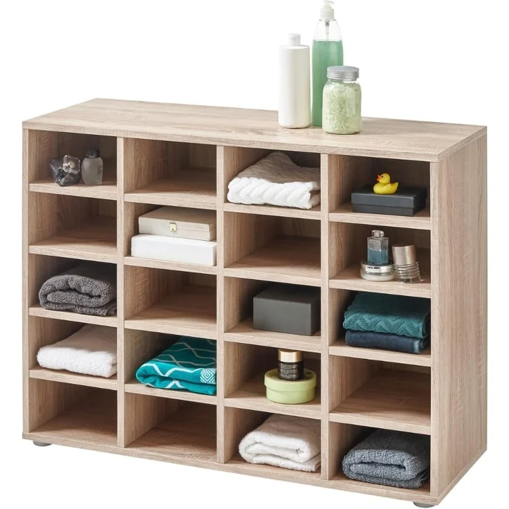 BOOTS Standregal in Eiche Sonoma Optik - Universell einsetzbares und multifunktionales Regal mit 20 offenen Fächern - 92 x 68 x 33 cm (B/H/T)