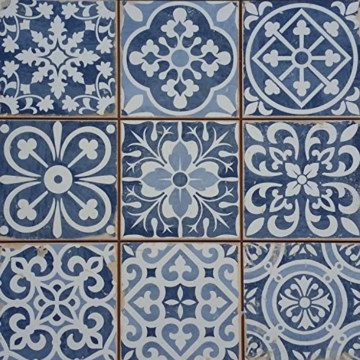 Marokkanische Fliesen Rahel Blau Patchwork
