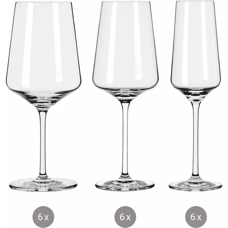 Ritzenhoff Kelchglasset 18-tlg LICHTWEISS, Kristallglas klar, spülmaschinengeeignet