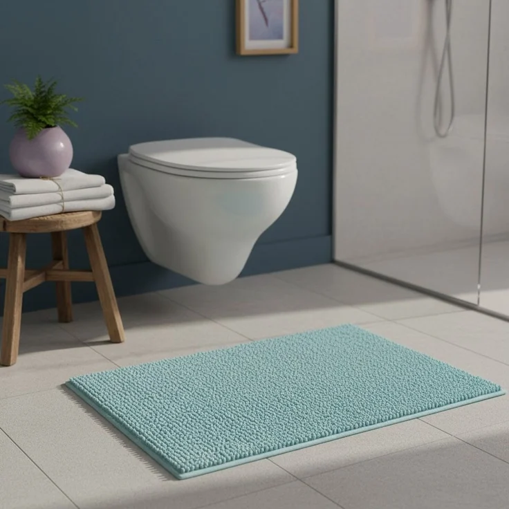 OTTO home Badematte Vanessa Chenille, Standard & Premium, 15mm oder 20mm, auch als 2er Set, rutschhemmend beschichtet, schnell trocknend, strapazierfähig, fußbodenheizungsgeeignet, Polyester, rechteckig, Uni Farben, besonders weich, flauschig, Badvorleger – Bild 2