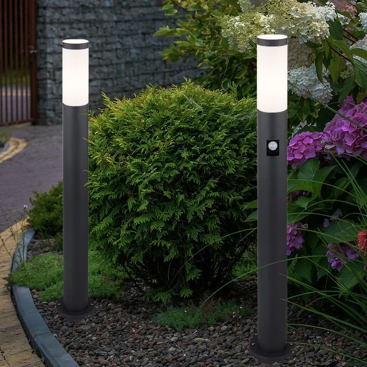 2er Set Stehleuchte, Edelstahl, anthrazit, H 80 cm – Bild 4