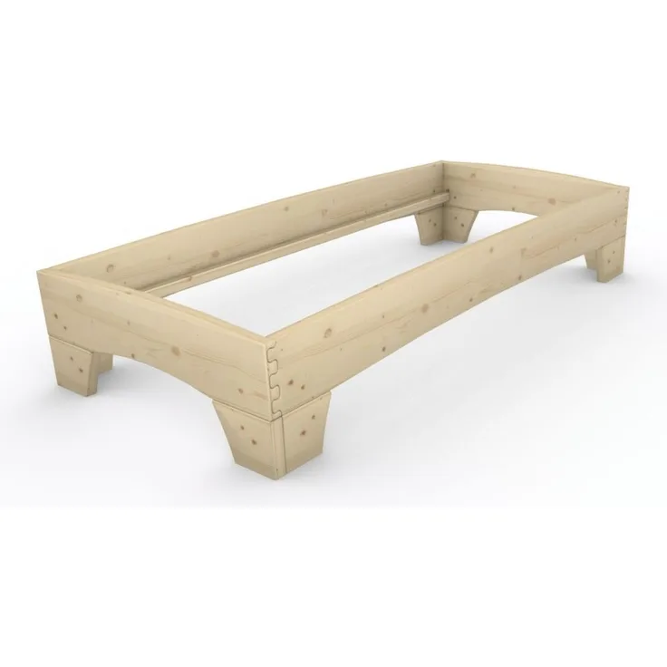 Holzbett (Fichte) "Rosi" 90 x 200 cm 38 cm ohne Kopfteil Massivholzbett Bett
