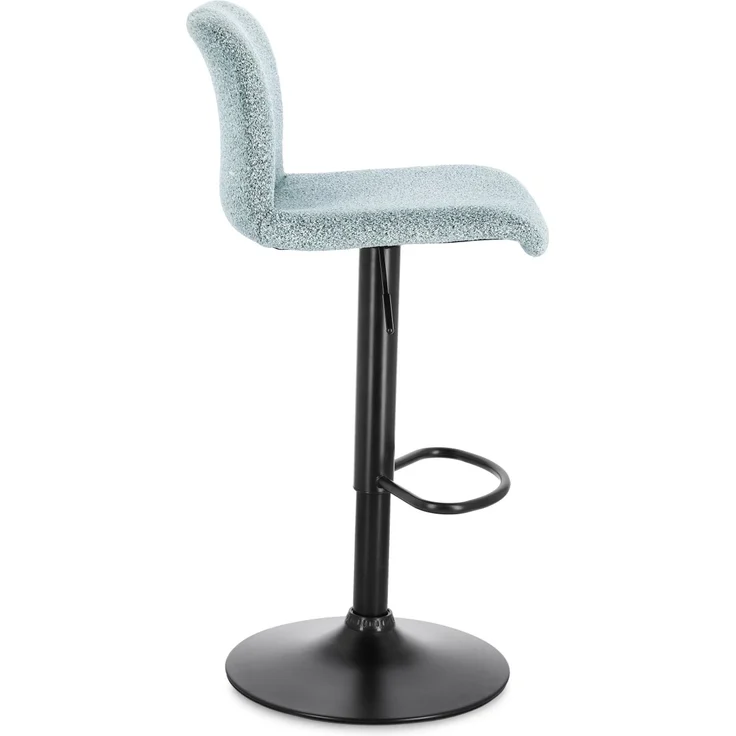 Barhocker Rafael 2er-Set, Stoff und Metall, modern höhenverstellbar, aquamarin-schwarz, gepolstert – Bild 2