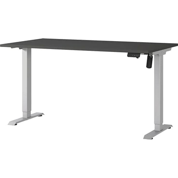 Germania Schreibtisch 8023-640, in Graphit/Silber, elektr. höhenverstellbar, 140 x 119 x 80 cm (BxHxT) – Bild 2