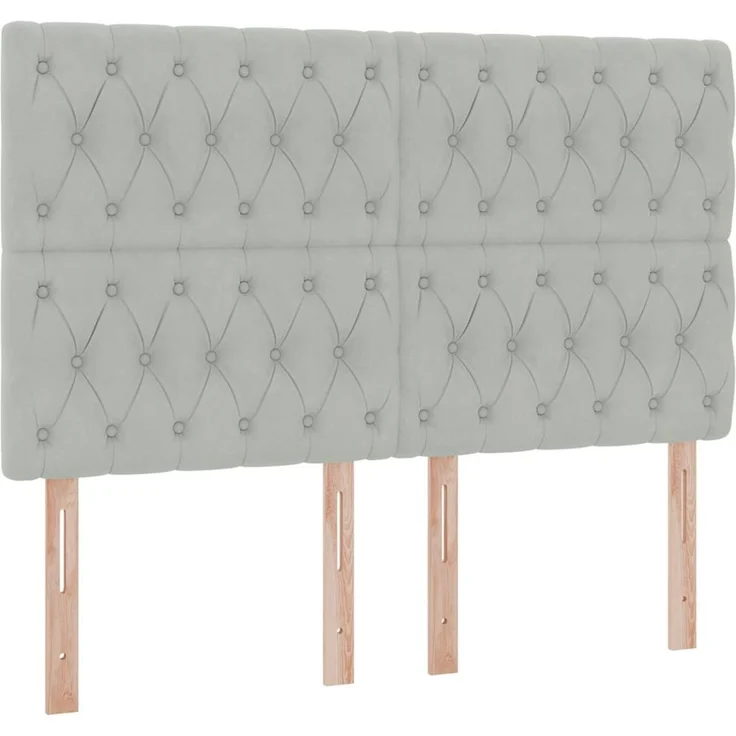 vidaXL Aufbewahrungsbett mit Matratze Hellgrau 140 x 190 cm Samt 3372087 – Bild 9