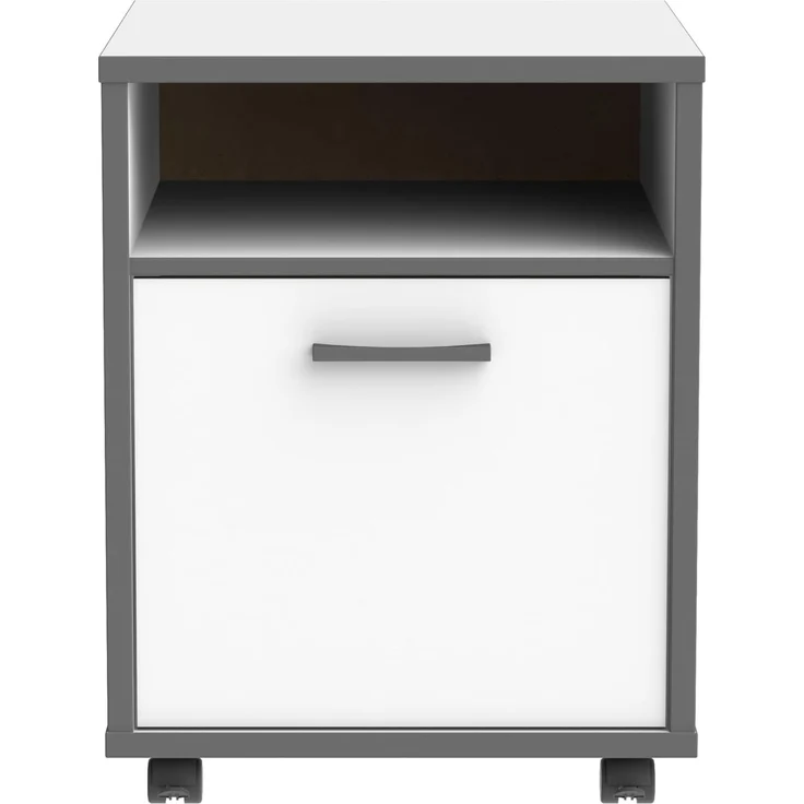 Rollcontainer >KEFLAVIK< in weiß, anthrazit - 49,8x64,6x52,2cm (BxHxT) – Bild 2