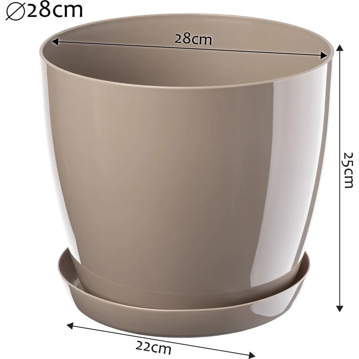 KADAX Blumentopf mit Ständer, Kunststoffabdeckung, beige Blumentopf für Blumen – Bild 2