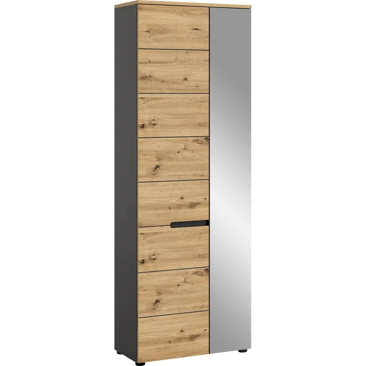 Garderobenschrank Canu - Artisan Eiche / Basalt Grau
