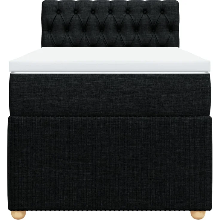 vidaXL Boxspringbett mit Matratze Schwarz 90x190 cm Stoff 3289620 – Bild 6