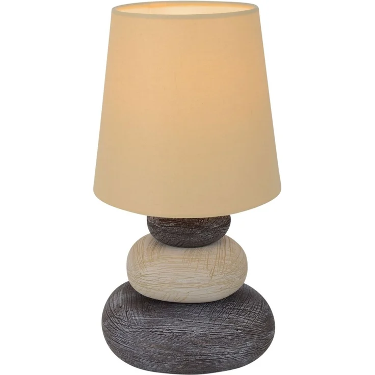 Tischlampe Wohnzimmer Tischleuchte Schlafzimmer Keramik Stoff Beige 3045227 – Bild 1