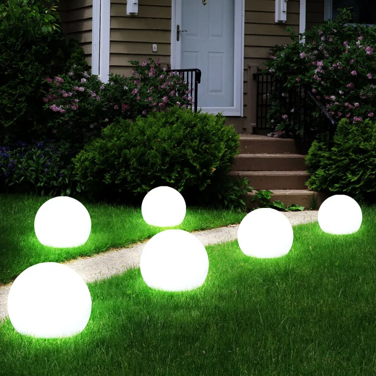 6er Set LED Solar Steckleuchten, Kugeln, Durchmesser 10 cm – Bild 6