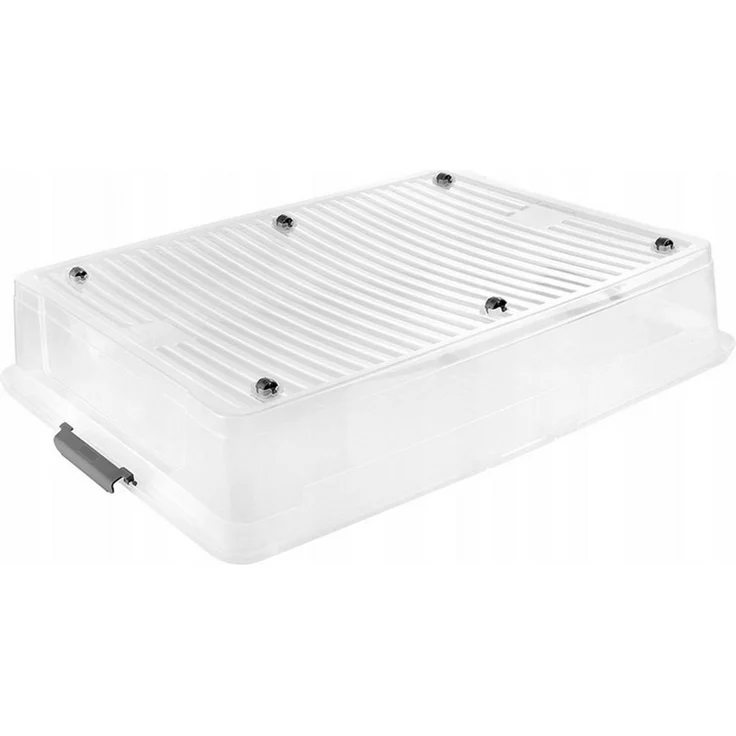 keeeper Aufbewahrungsbox für unter dem Bett mit Rollen und Deckel Leo 53 l, mit Clipverschluss – Bild 2