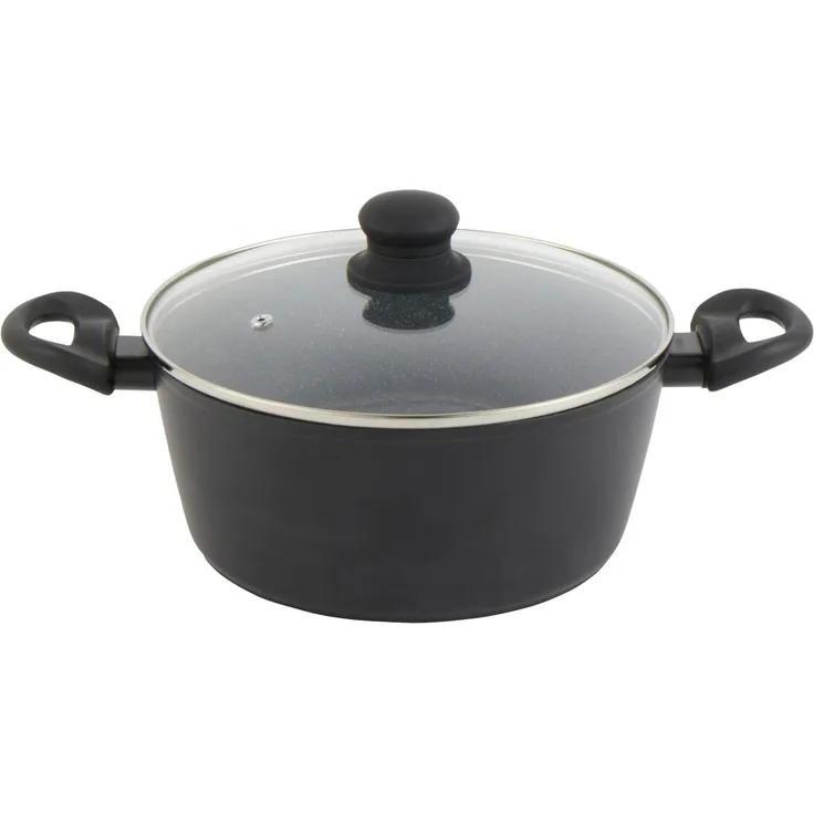 Russell Hobbs RH02809EU7 Metallic Marble Topf - Antihaft-Auflauftopf, 24 cm/2 L, Suppentopf, Deckel aus gehärtetem Glas mit Dampfbelüftung, geeignet für Induktionskochfeld, weiche Griffe, leicht