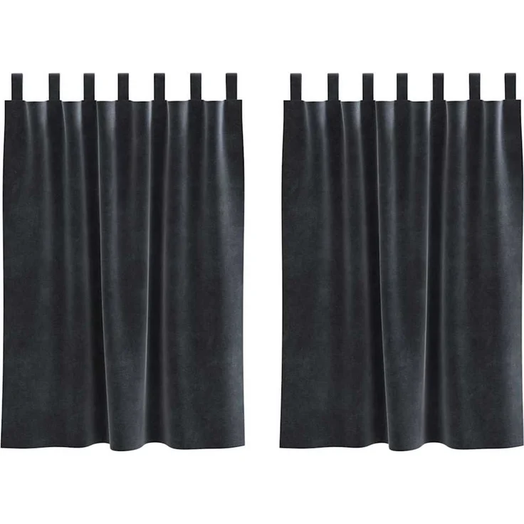 Verdunkelungsvorhänge 2 pcs | für Wohnzimmer & Schlafzimmer Dunkelgrau 140 x 140 cm Samt – Bild 1
