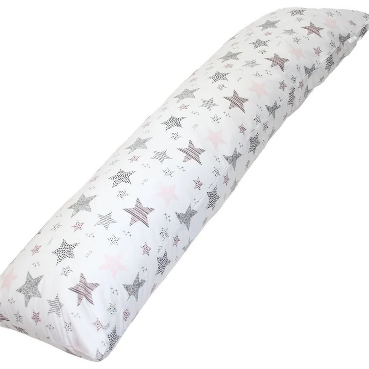 EMI & SAM Stillkissen Bezug Ersatzbezug 40x145cm für Seitenschläfer, 19L. Sterne Rosa - Bezug – Bild 1