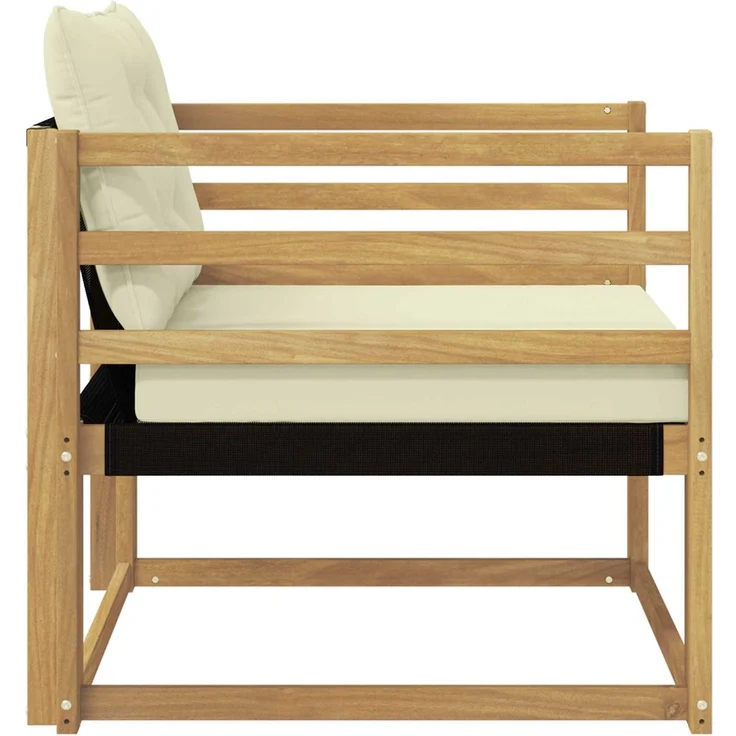 vidaXL Outdoor-Sofagarnitur Massives Akazienholz und Textilene Weiß 3439052 – Bild 6