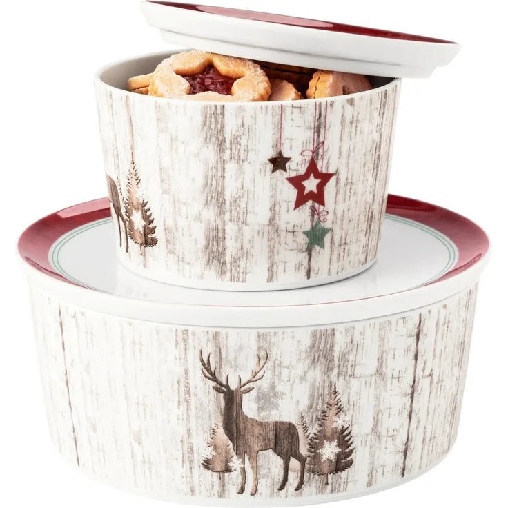 Weihnachtsgeschirr Life Christmas - Schale mit Deckel 14cm Life Christmas