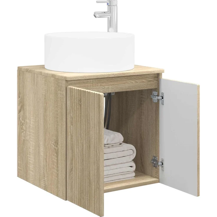 vidaXL Wandmontierter Waschbeckenunterschrank Sonoma-Eiche 890464 – Bild 3