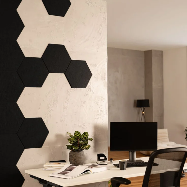 HOME DELUXE Akustikplatten Hexagon selbstklebend SILENT - 20er Set Schwarz – Bild 3