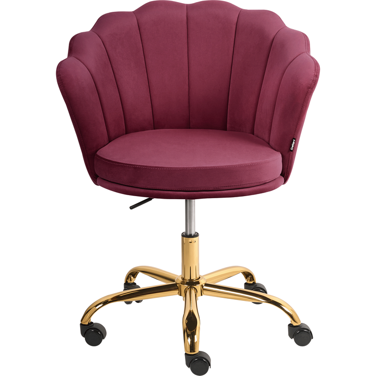 Schreibtischstuhl MONTICELLO Samtstoff Burgunderrot – Bild 4