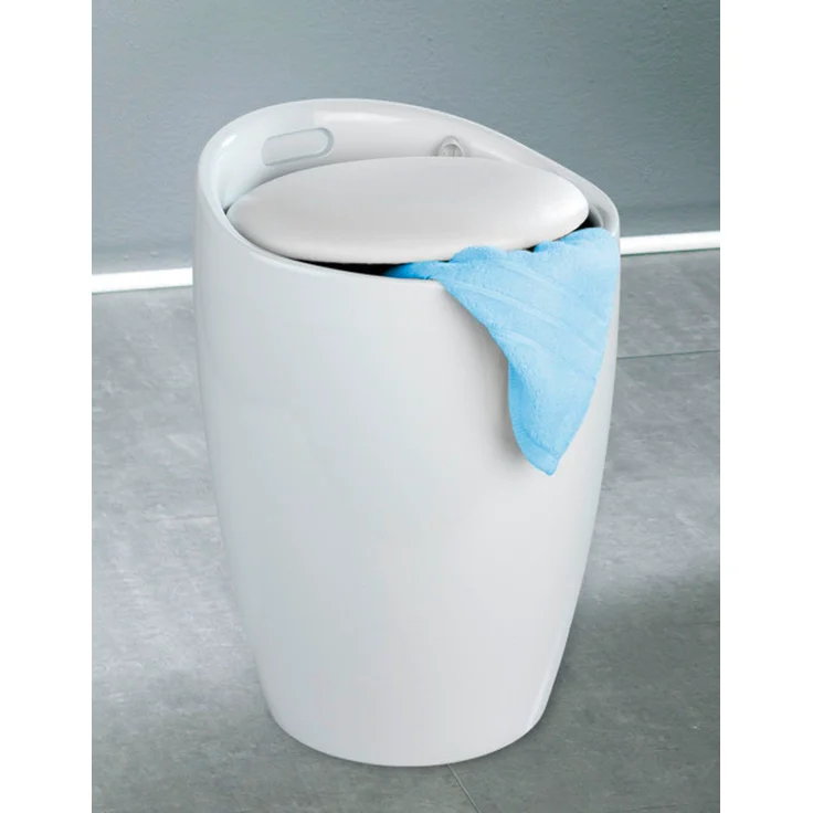 CANDY Hocker mit Waschfach, praktischer 2 in 1 Badesitz - 20 l, Weiß, WENKO – Bild 4