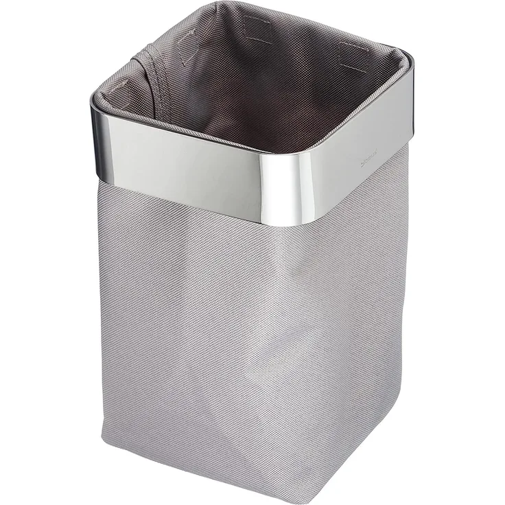 Blomus NEXIO Gästehandtuchkorb, Handtuchkorb, Wäschekorb, Edelstahl, Baumwolle, poliert taupe, 68978