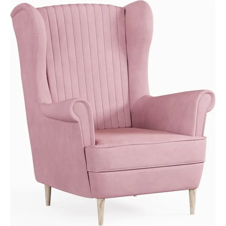 MOEBLO Ohrensessel COMFY SESSEL mit oder ohne Hocker (Polstersessel aus Samtstoff Wohnzimmersessel mit/ohne Hocker Ohrenbacksessel), Sessel mit optionalem Hocker