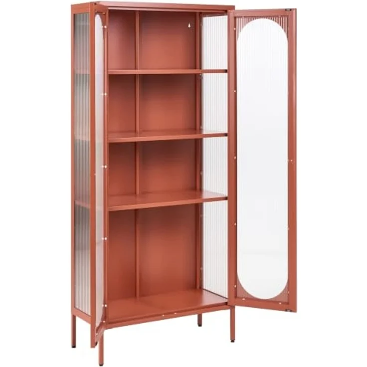 Vitrine mit Glastüren FOXTON Metall 80 cm Goldbraun – Bild 4