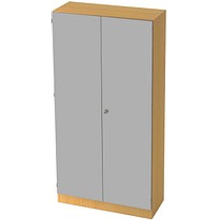 HAMMERBACHER Aktenschrank 6910, V6910/6/S/SG, Buche-Silber, 4 Fachböden, verstellbar, 100 x 42 x 200,4 cm, FSC®-zertifiziert, Verriegelungssystem
