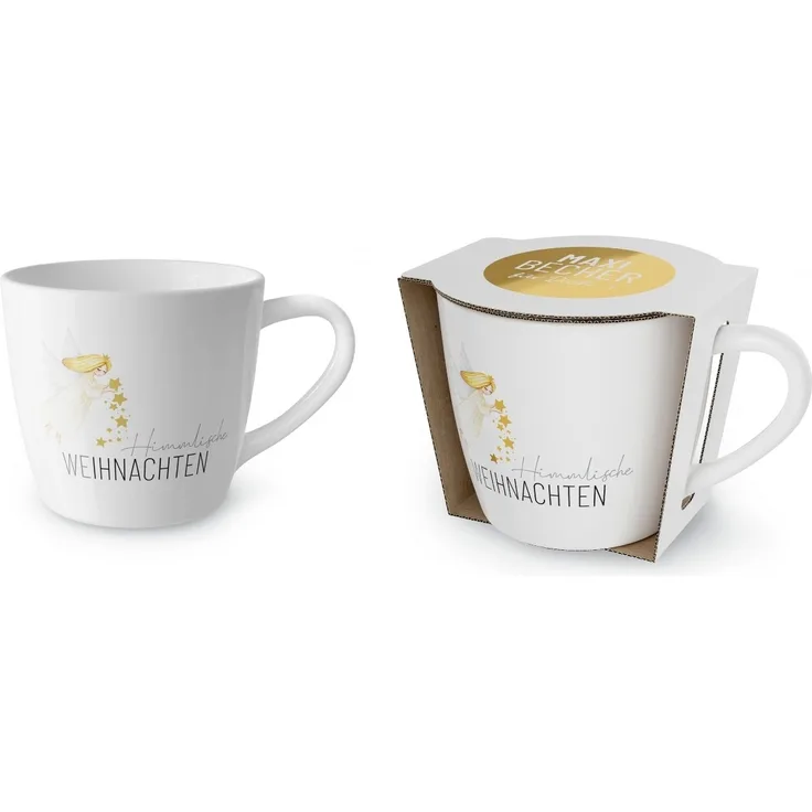 Weihnachtstasse Kaffee Tee Tasse Becher 0,4l Love Xmas la vida Engel 910174