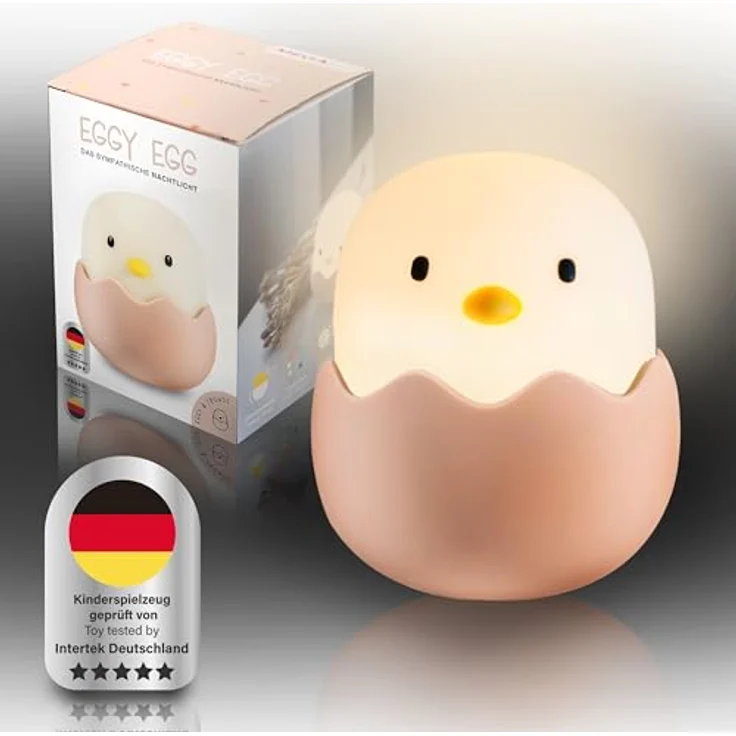MegaLight LED Nachtlicht Kinder | Nachtlicht Baby ohne verschluckbare Kleinteile | Stilllicht dimmbar Touch | Nachtlampe USB Aufladung | Eggy Egg – Bild 2
