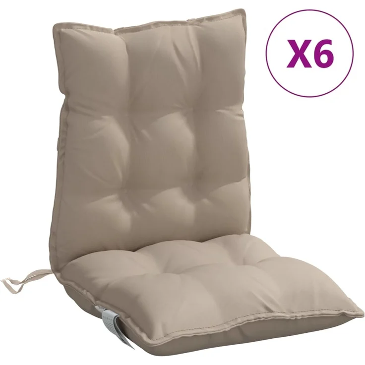 vidaXL Niedriglehner-Auflagen 6 Stk. Taupe Oxford-Gewebe 377697 – Bild 2