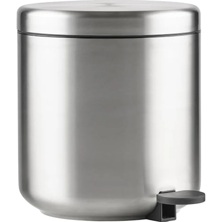 Zone Denmark Ume Kosmetikeimer, Treteimer mit Deckel aus mattem Edelstahl, 4 Liter, herausnehmbarer Inneneimer, Soft-Close, Durchmesser 19,5 cm, Höhe 22 cm – Bild 1