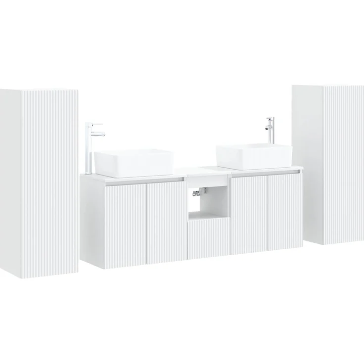 vidaXL Badezimmerschrank-Set 5 stk. Weiß 136 x 35 x 80 cm 3405993 – Bild 2