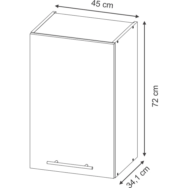 Hängeschrank Fame-Line Dunkelblau Hochglanz 45 cm Vicco – Bild 3
