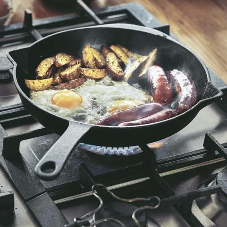 Burnhard Bratpfanne Gusseisen, für Gas- und Kohlegrill und alle Herde – Bild 7