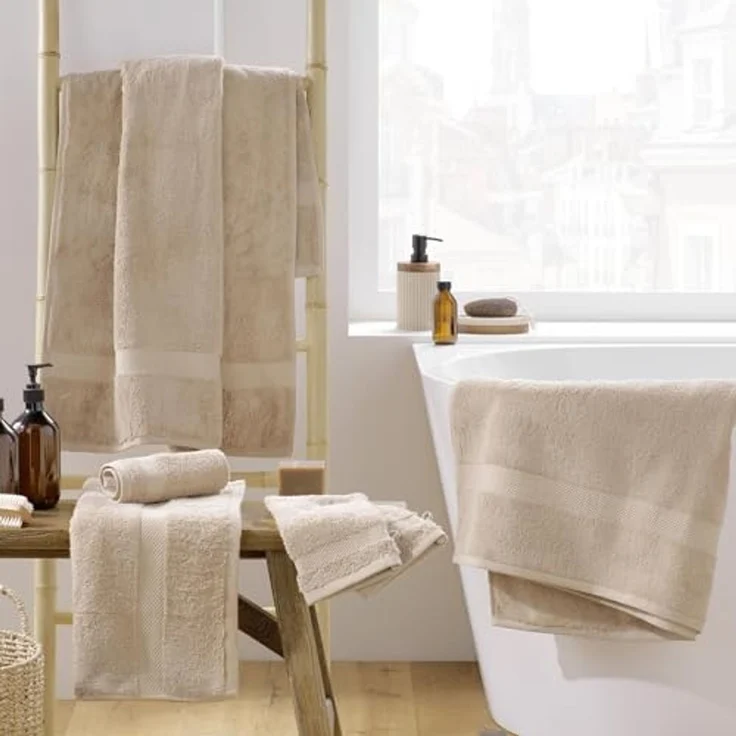 U10 Duschtuch UNI - Badezimmer Badetücher in Beige – Bild 4