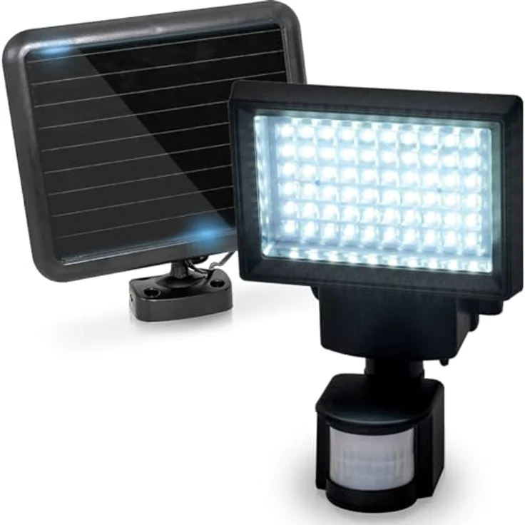 Casativo LED Solar-Strahler mit Bewegungsmelder, 600 Lumen, spritzwassergeschützt für Garten & Hof – Bild 2