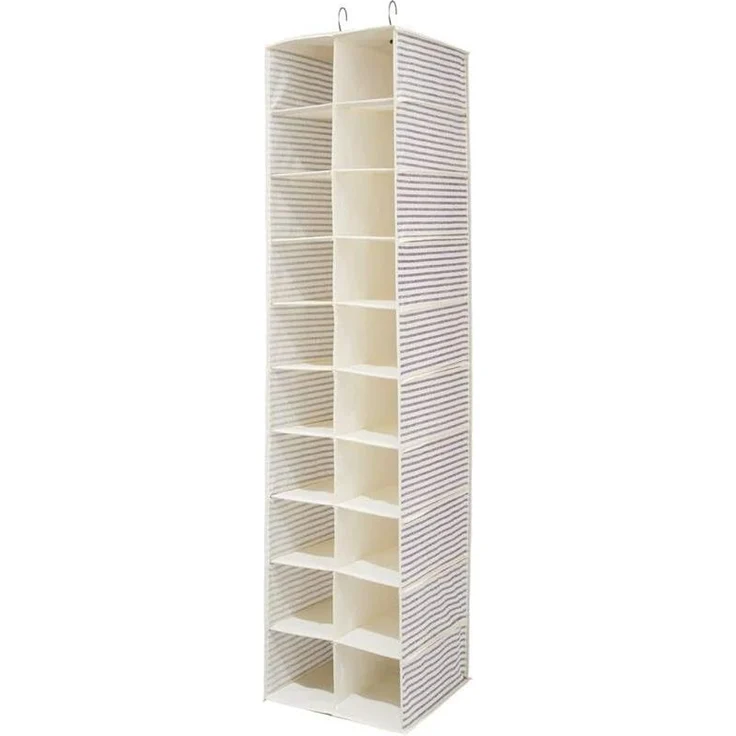 mDesign Hängeregal Organizer Aufbewahrung 20 Fächer Kunststoff Blau / Beige – Bild 1