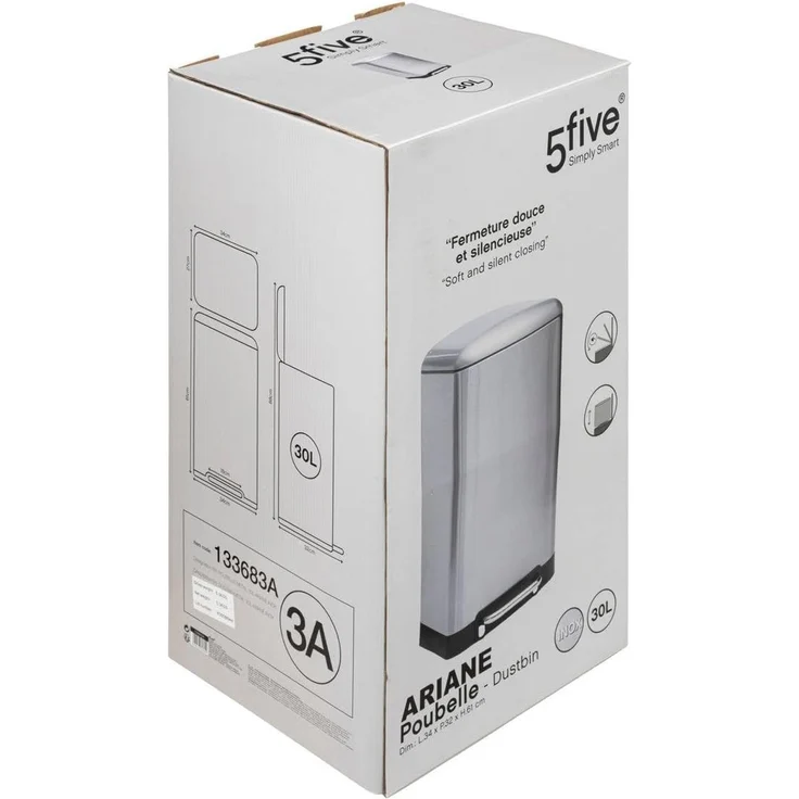 Mülleimer 5five Ariane 30 l silber – Bild 3