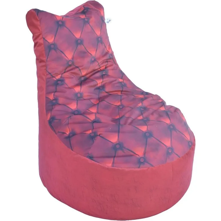 Sitzsack mit Lehne Sitzkissen Bodenkissen Sessel Indoor Kissen Ø70x100 cm Raute Rot